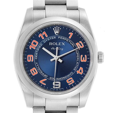 used rolex air king blue dial|rolex air king watch price.